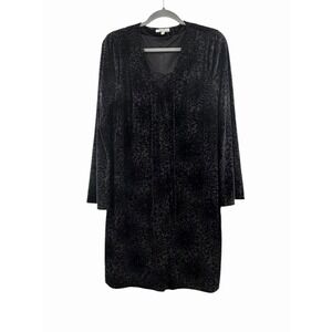 Mystree Womens Black Velvet Burnout Dress Floral Goth Dark Romantic Valentines L